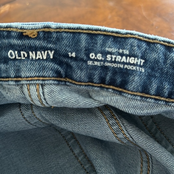 👖EUC👖OLD NAVY HIGH RISE O.G. STRAIGHT SECRET-SMOOTH POCKETS BUTTON FLY SIZE 14 - Picture 5 of 5